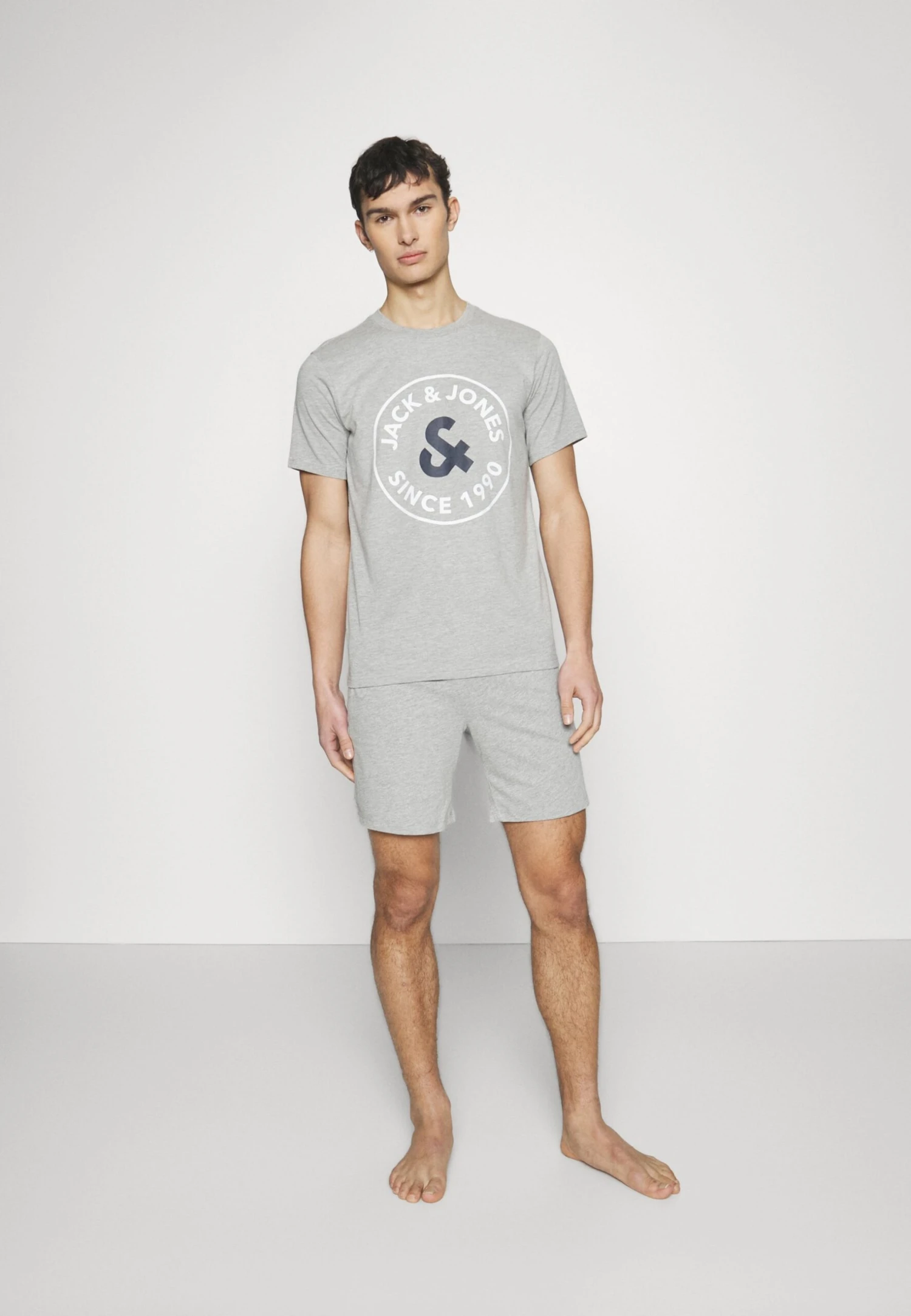 Jack & Jones Jacaaron Ss Tee And Shorts Set - Pyjama - Light Grey Melange 2 Jack & Jones Jacaaron Ss Tee And Shorts Set - Pyjama - Light Grey Melange - Afbeelding 2