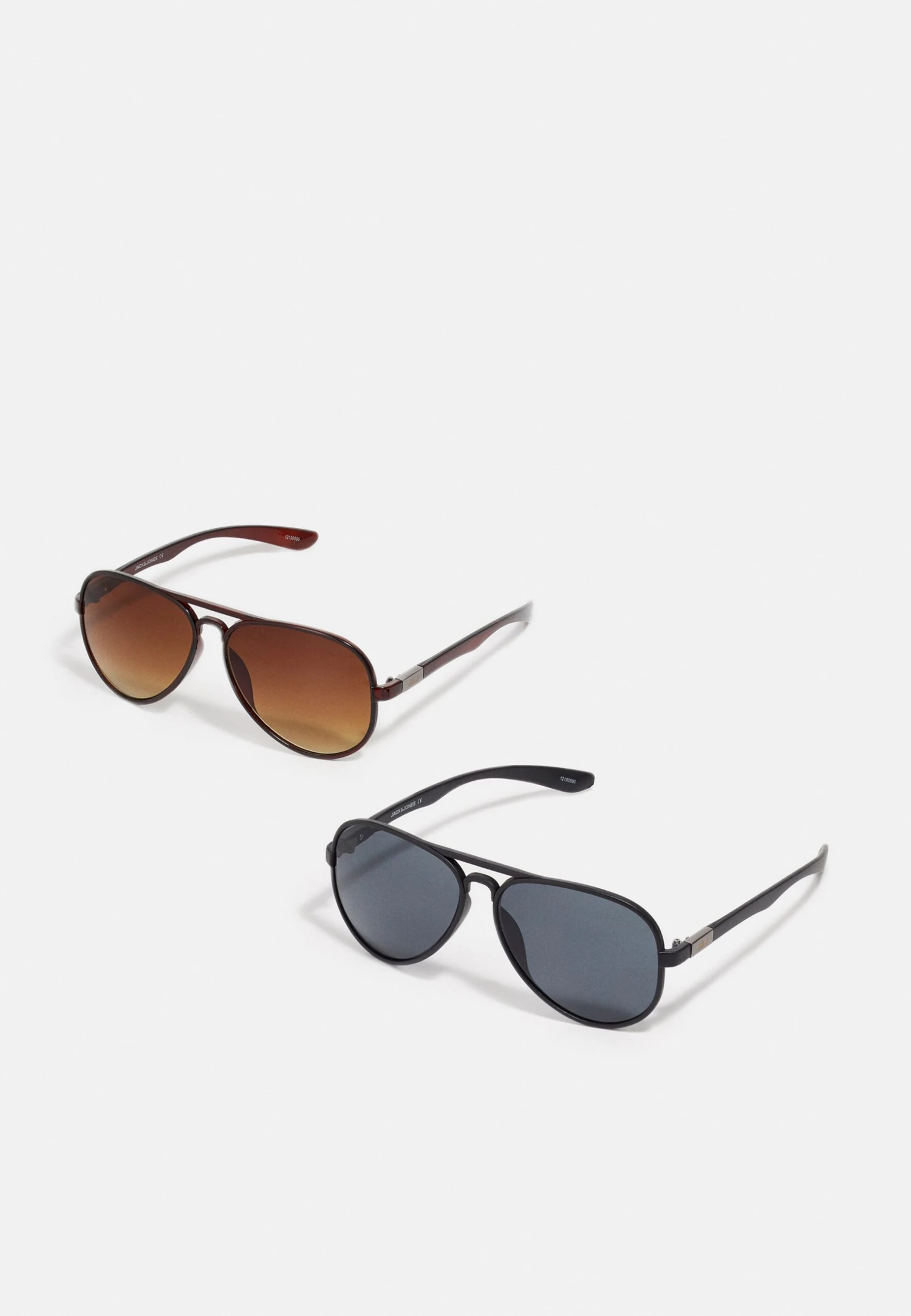 Jack & Jones Jacaviatas Sunglasses 2 Pack - Zonnebril - Black/Brown 1 Jack & Jones Jacaviatas Sunglasses 2 Pack - Zonnebril - Black/Brown