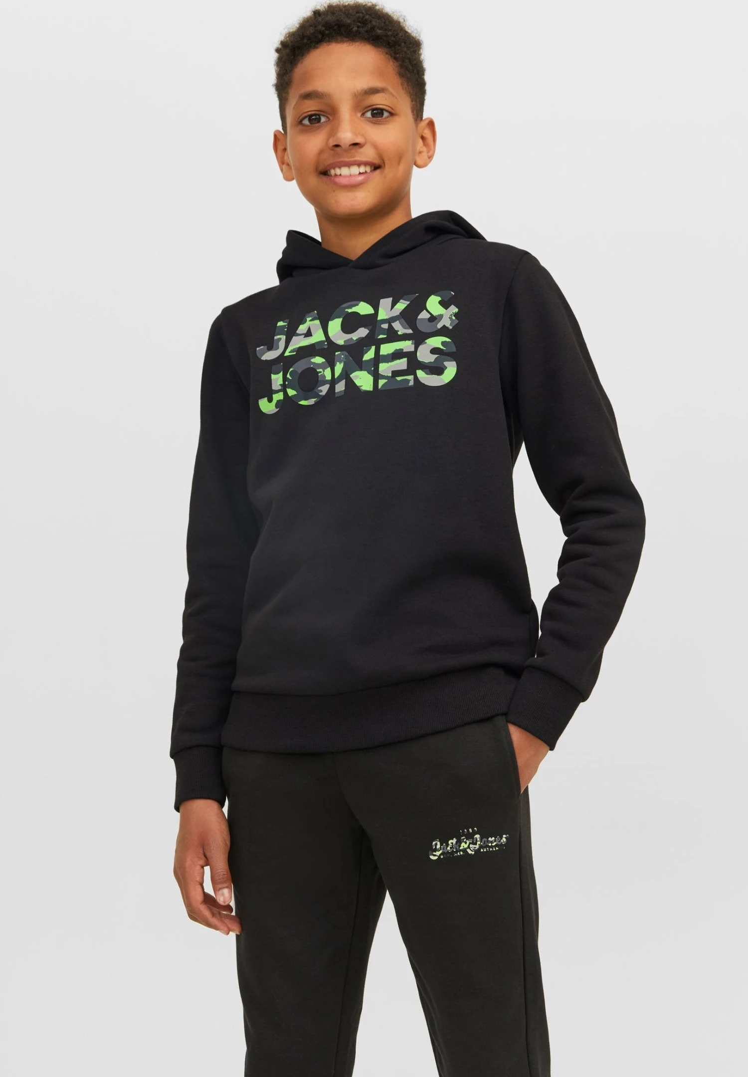Jack & Jones Junior Jjmiles Hood Jnr - Sweater - Black 2 Jack & Jones Junior Jjmiles Hood Jnr - Sweater - Black - Afbeelding 2