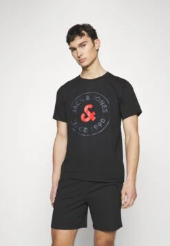 Jack & Jones Jacaaron Ss Tee And Shorts Set - Pyjama - Black