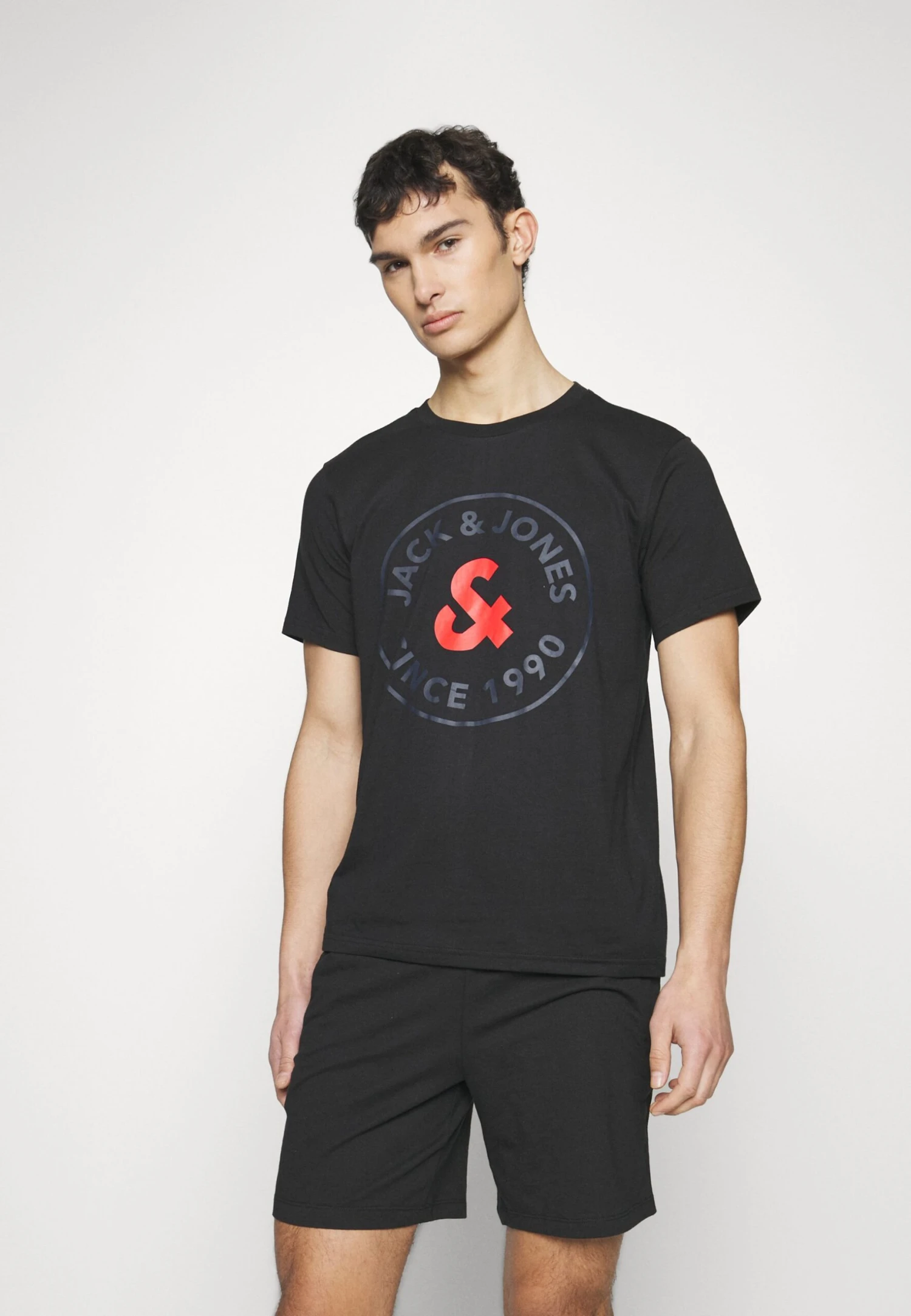 Jack & Jones Jacaaron Ss Tee And Shorts Set - Pyjama - Black 1 Jack & Jones Jacaaron Ss Tee And Shorts Set - Pyjama - Black