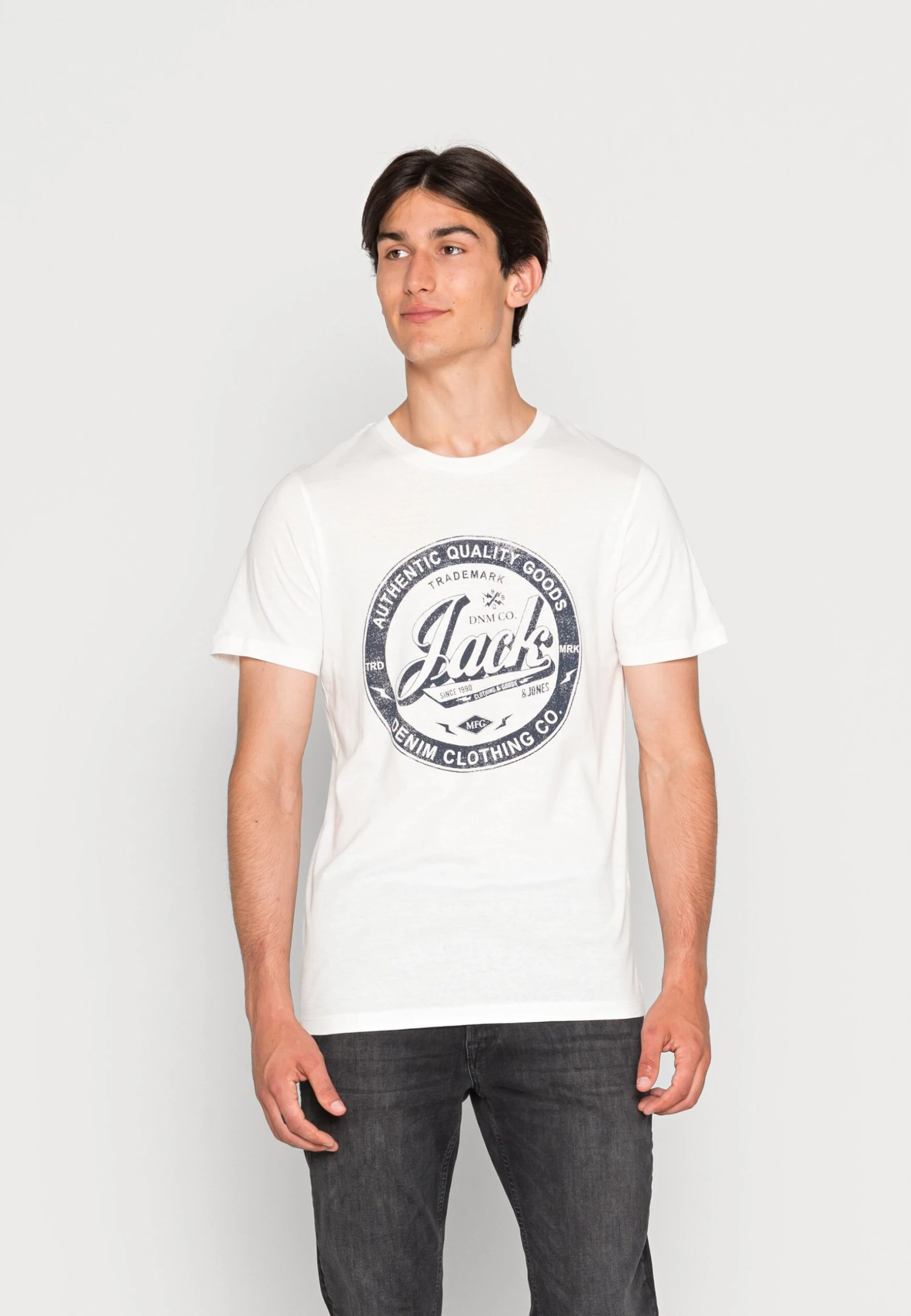 Jack & Jones Jjejeans Tee O Neck - T-Shirt Print - Cloud Dancer 1 Jack & Jones Jjejeans Tee O Neck - T-Shirt Print - Cloud Dancer