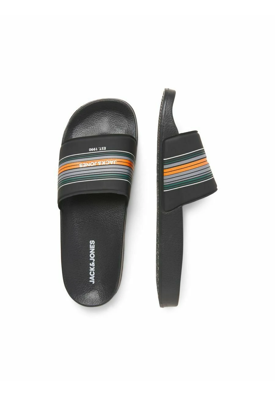 Jack & Jones Gestreifte - Badslippers - Anthracite 4 Jack & Jones Gestreifte - Badslippers - Anthracite - Afbeelding 4