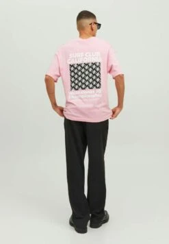 Jack & Jones Jorbelize Crew Neck - T-Shirt Print - Prism Pink