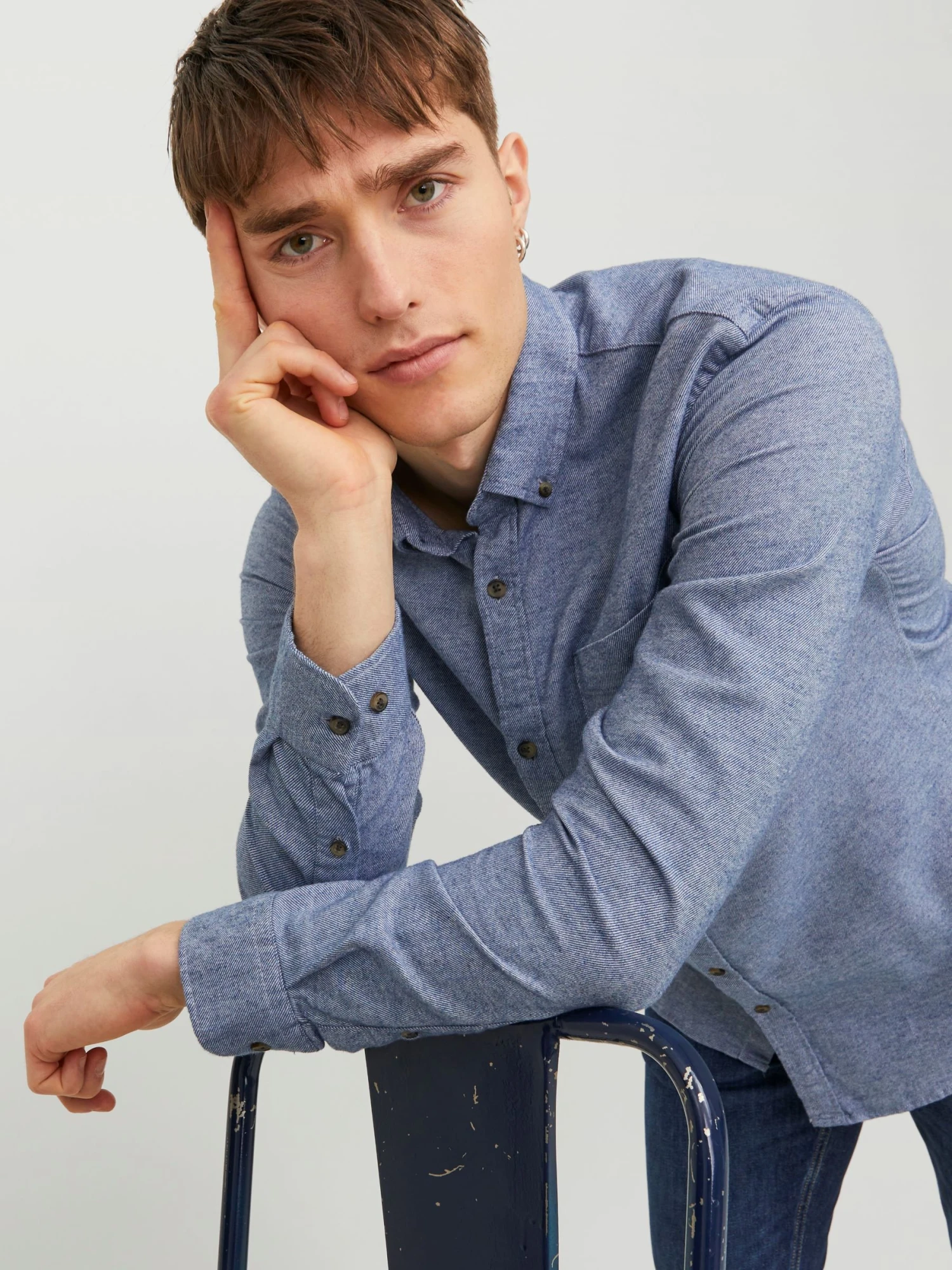 Jack & Jones Jjeclassic Melange - Overhemd - Faded Denim 6 Jack & Jones Jjeclassic Melange - Overhemd - Faded Denim - Afbeelding 6