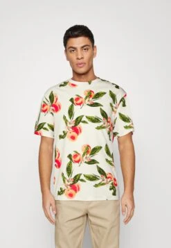 Jack & Jones Jorflores Aop Ss Crew Neck Sn - T-Shirt Print - Cloud Dancer