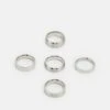 Jack & Jones Jacplain Mix 5 Pack Unisex - Ring - Silver-Coloured