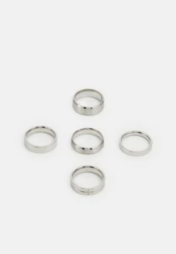 Jack & Jones Jacplain Mix 5 Pack Unisex - Ring - Silver-Coloured