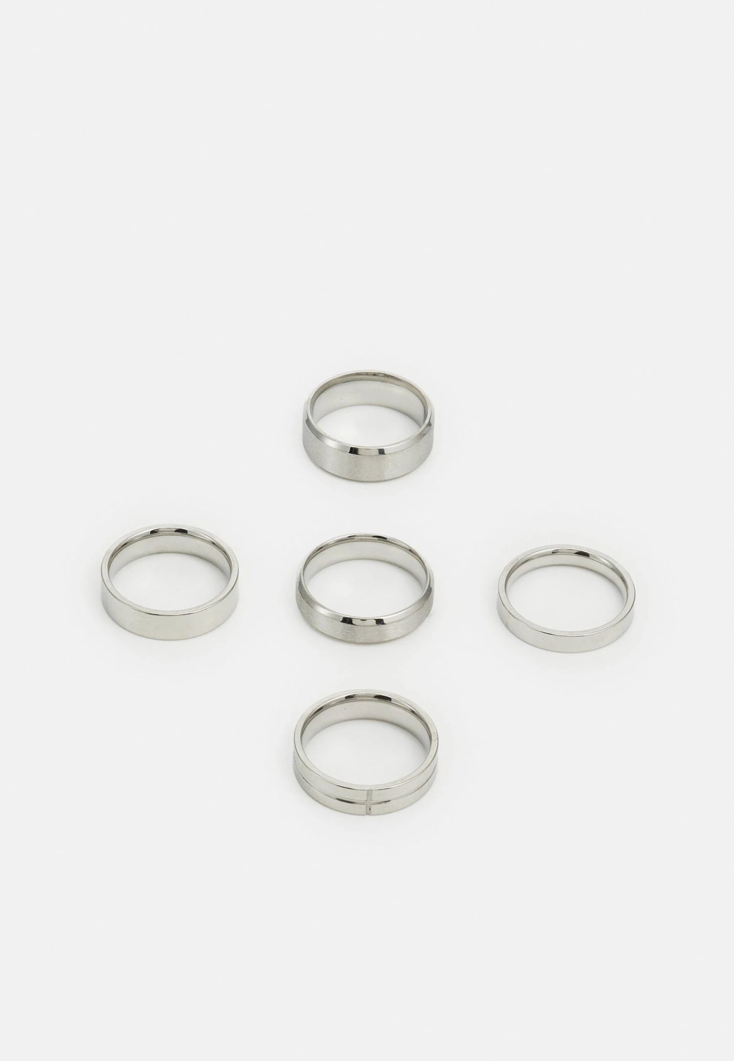Jack & Jones Jacplain Mix 5 Pack Unisex - Ring - Silver-Coloured 1 Jack & Jones Jacplain Mix 5 Pack Unisex - Ring - Silver-Coloured