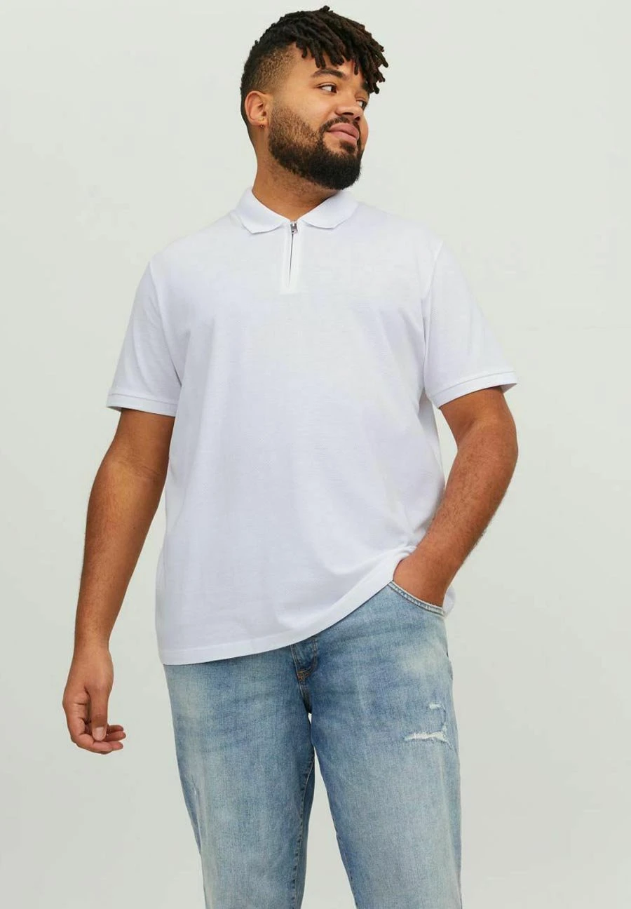 Jack & Jones Reissverschluss - Poloshirt - Bright White 1 Jack & Jones Reissverschluss - Poloshirt - Bright White