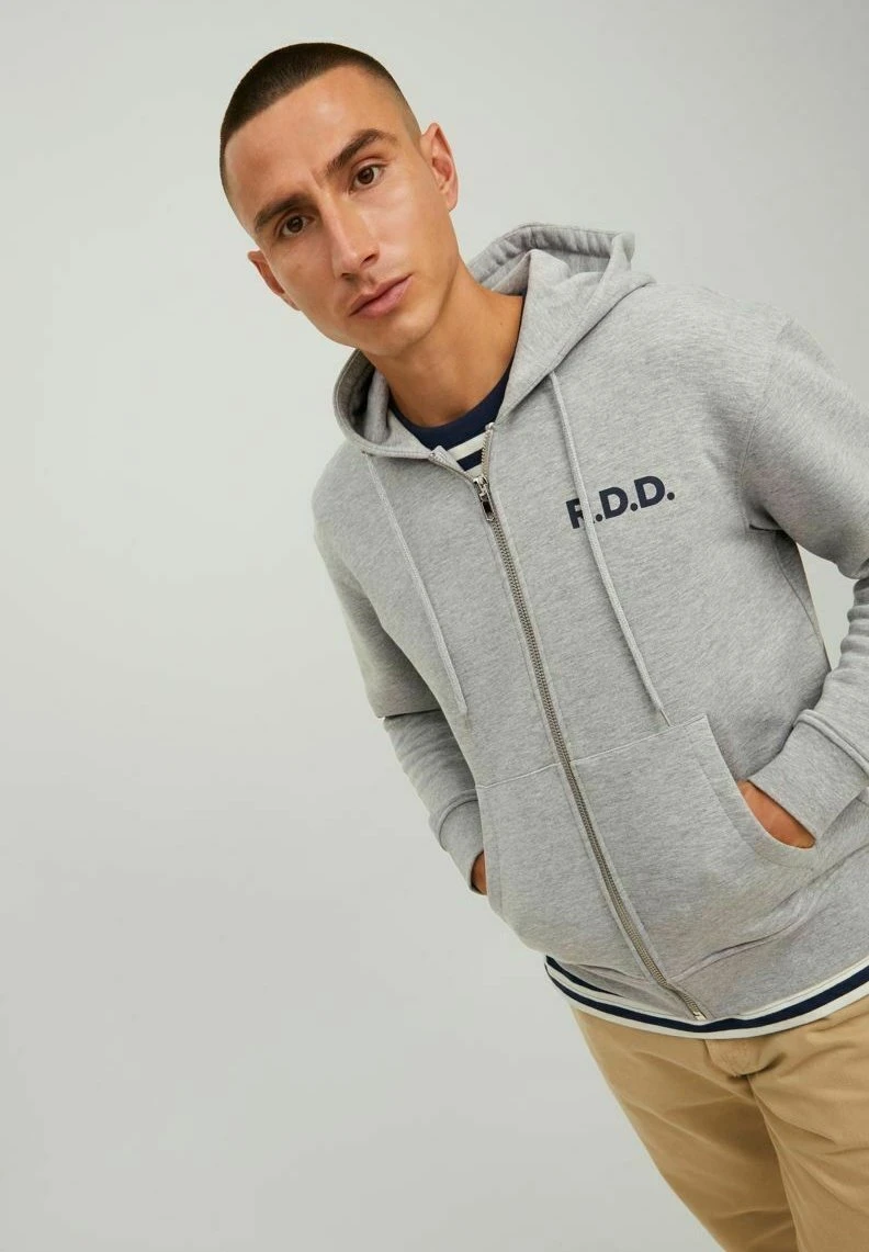 Jack & Jones Mit Rdd Bill - Sweater Met Rits - Light Grey Melange 4 Jack & Jones Mit Rdd Bill - Sweater Met Rits - Light Grey Melange - Afbeelding 4