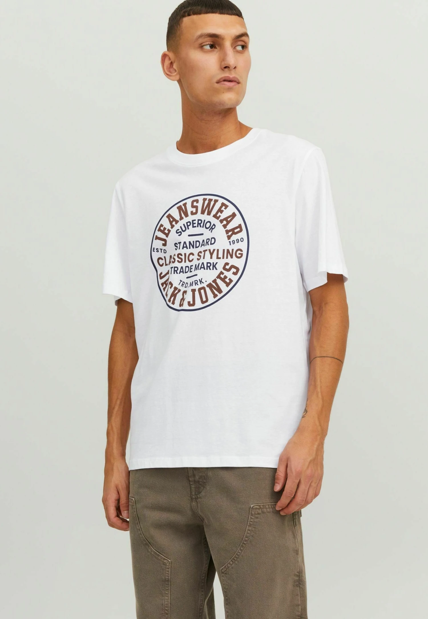 JACK&JONES Premium Jprblueddie Crew Neck- T-Shirt Print - Bright White 1 JACK&JONES Premium Jprblueddie Crew Neck- T-Shirt Print - Bright White