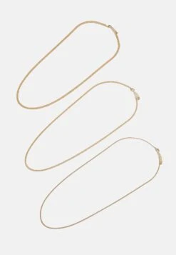 Jack & Jones Jacmicro Cuban Chain 3 Pack Unisex - Ketting - Gold-Coloured
