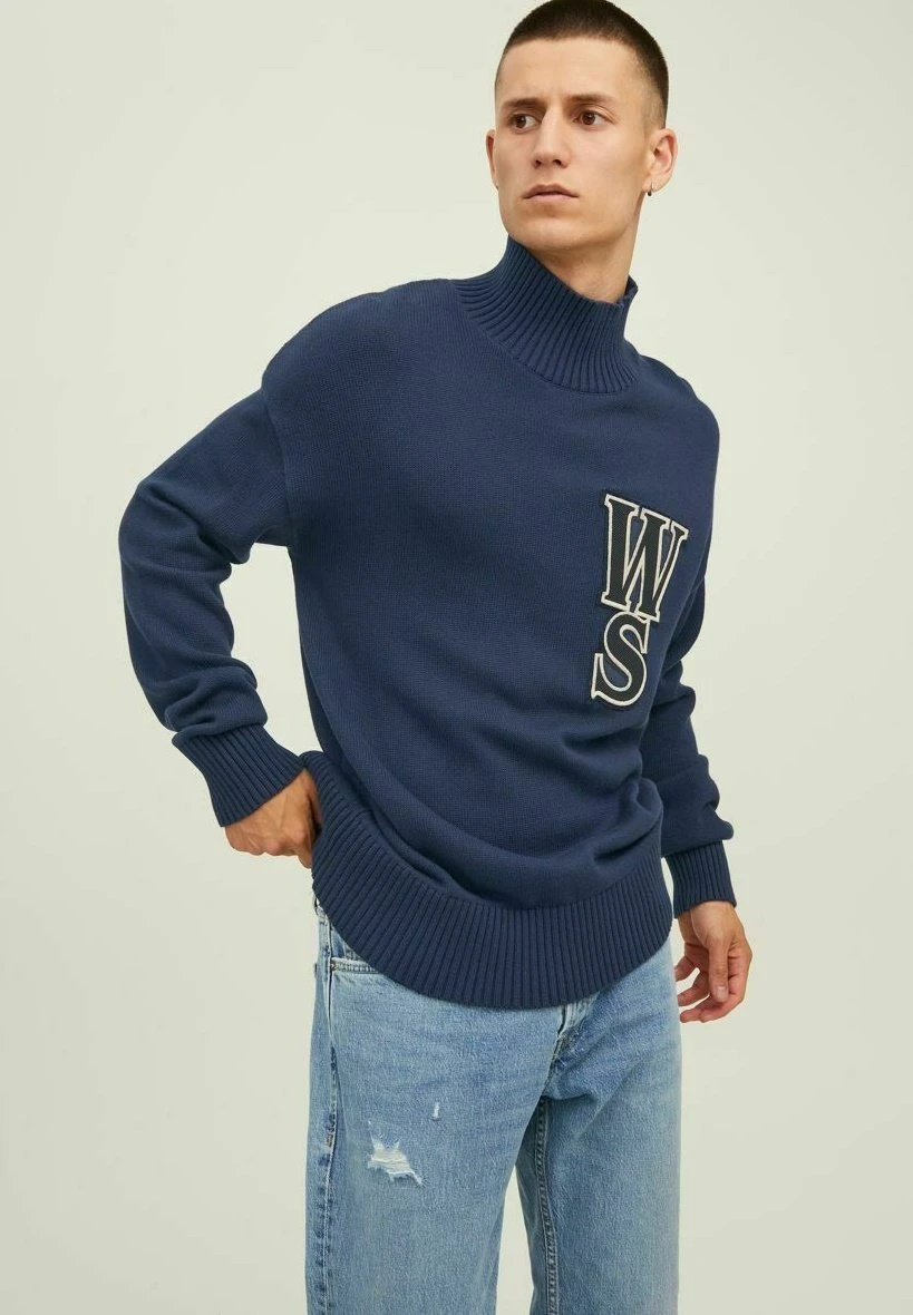 Jack & Jones High Neck - Trui - Navy Blazer 1 Jack & Jones High Neck - Trui - Navy Blazer