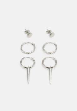 Jack & Jones Jactulo Earrings Unisex 3 Pack - Oorbellen - Silver-Coloured