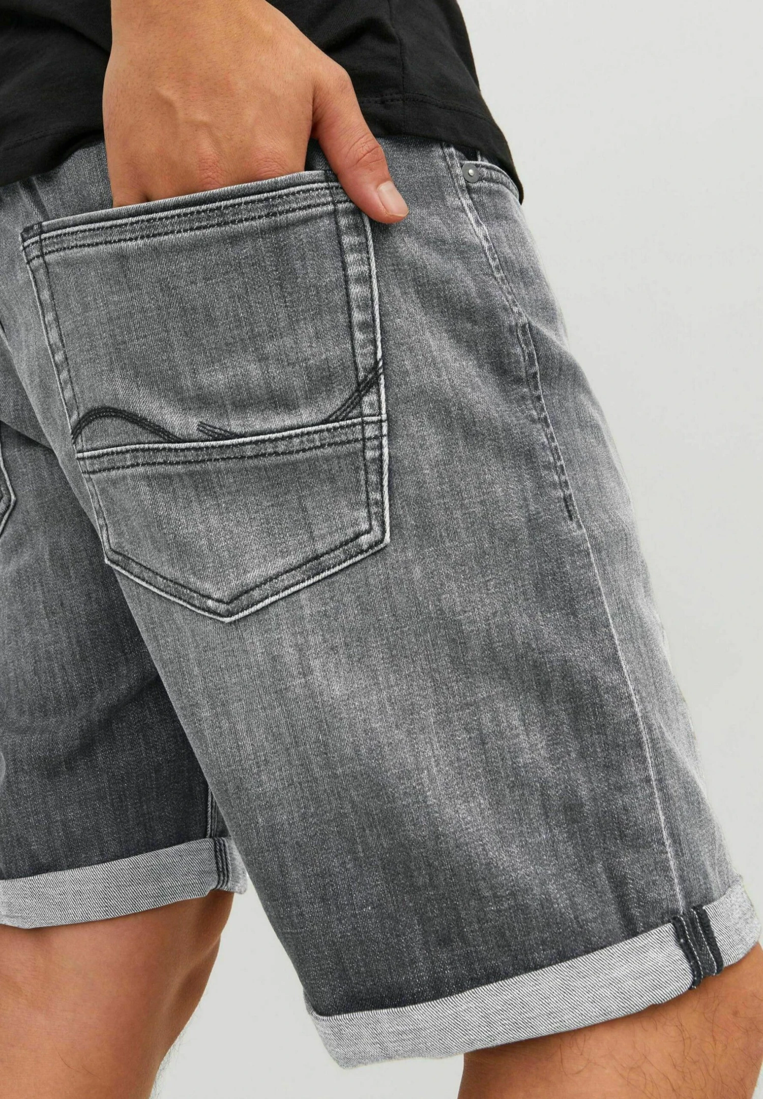 Jack & Jones Chris Wood- Jeansshort - Grau 4 Jack & Jones Chris Wood- Jeansshort - Grau - Afbeelding 4