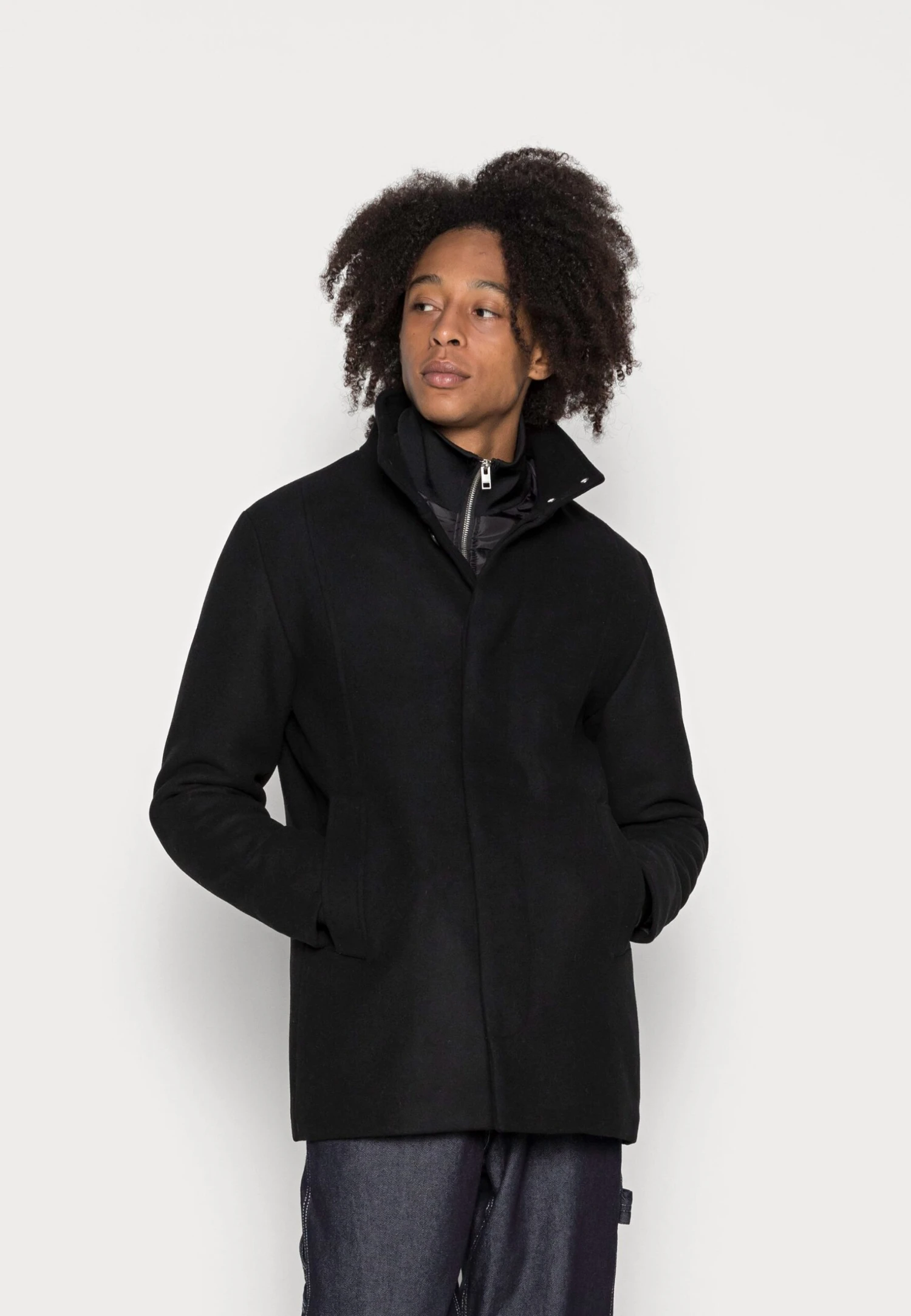 Jack & Jones Jjedunham Sn - Halflange Jas - Black 1 Jack & Jones Jjedunham Sn - Halflange Jas - Black