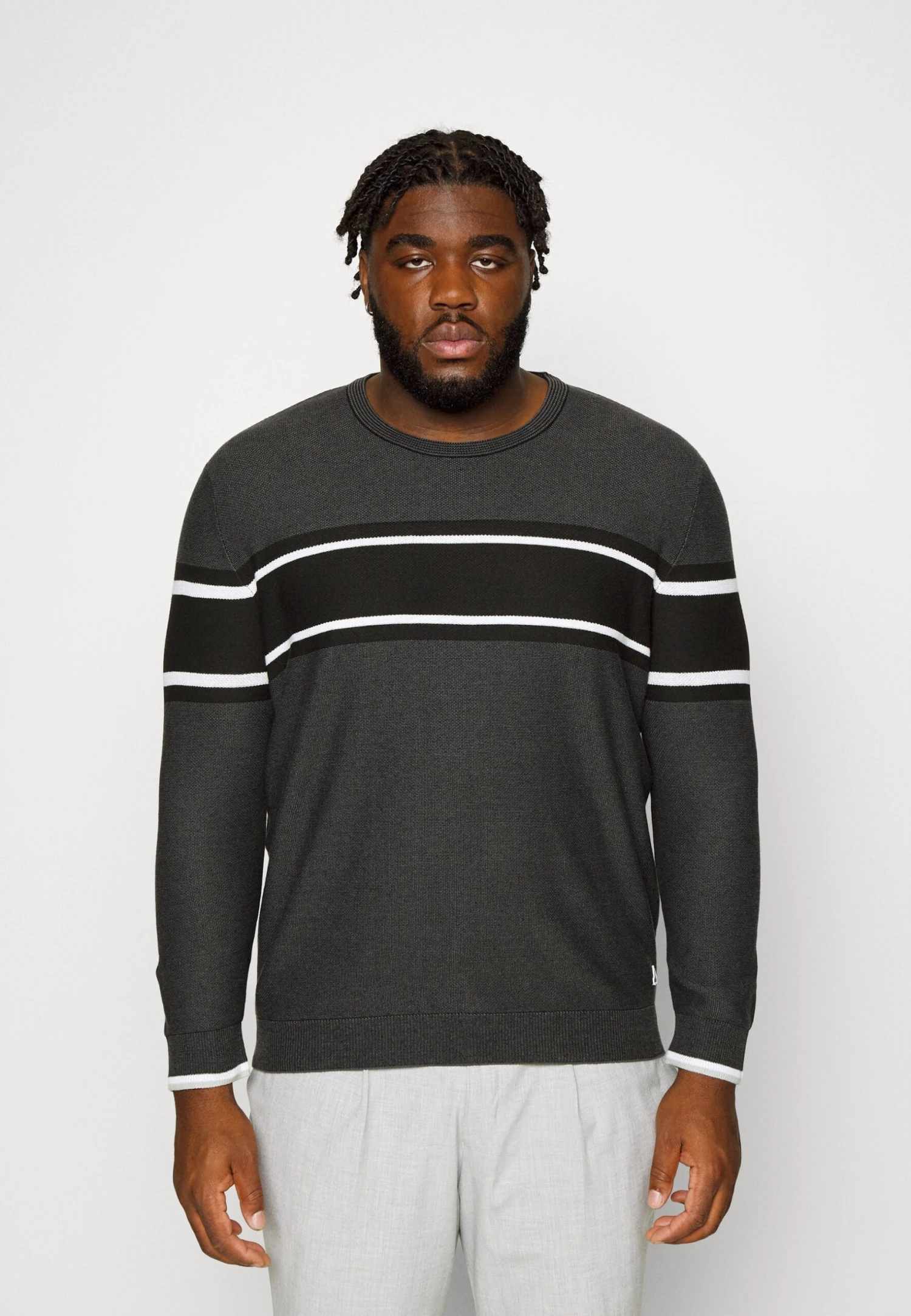 Jack & Jones Jcologan Spring Crew Neck- Trui - Asphalt 1 Jack & Jones Jcologan Spring Crew Neck- Trui - Asphalt
