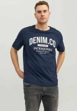 Jack & Jones Plus SizeLogo - T-Shirt Print - Navy Blazer