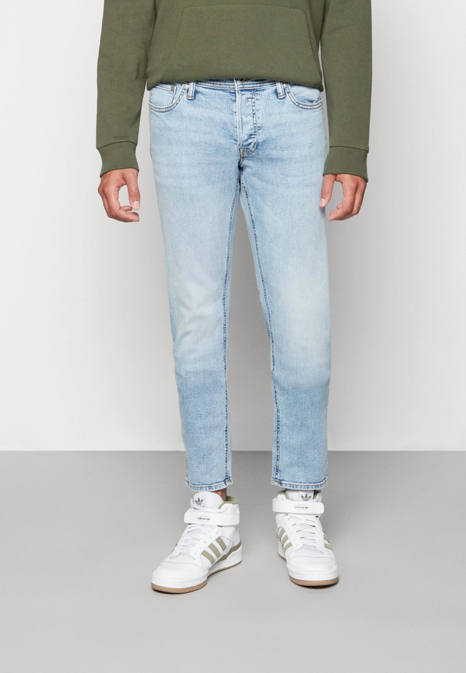 Jack & Jones Jjiglenn Jjoriginal- Slim Fit Jeans - Blue Denim 1 Jack & Jones Jjiglenn Jjoriginal- Slim Fit Jeans - Blue Denim