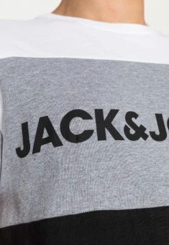 Jack & Jones Jjelogo Blocking Tee - T-Shirt Print - White -Jack & Jones Verkoopwinkel 675e4a226964471aba3332765dbf520d