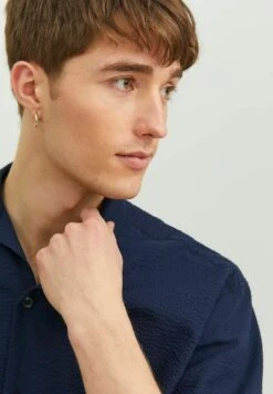 Jack & Jones Kurzarm Seersucker - Overhemd - Navy Blazer -Jack & Jones Verkoopwinkel 67ff5830a67b422682d68d4b4a1e5a30