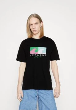 Jack & Jones Jortulum Logo Crew Neck - T-Shirt Print - Black