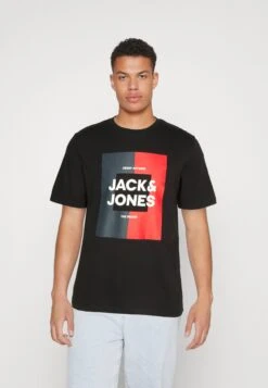 Jack & Jones Jjoscar Ss Crew Neck - T-Shirt Print - Black