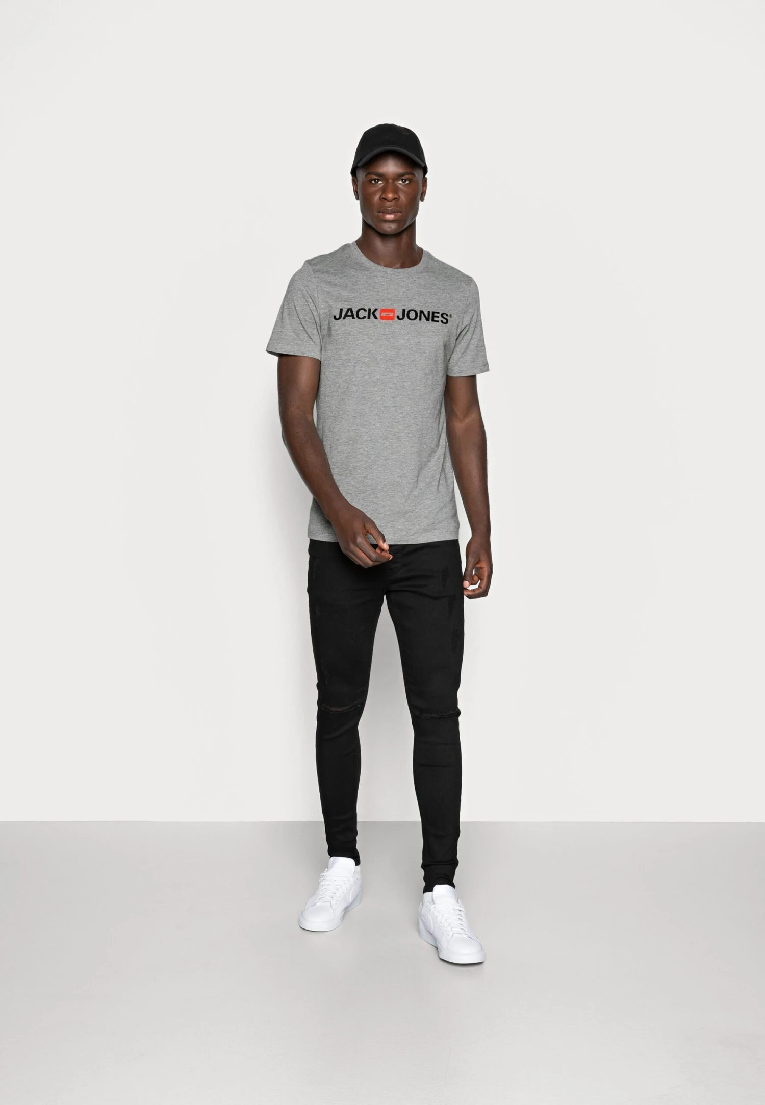 Jack & Jones Jjecorp Logo Crew Neck- T-Shirt Print - Light Grey Melange 2 Jack & Jones Jjecorp Logo Crew Neck- T-Shirt Print - Light Grey Melange - Afbeelding 2