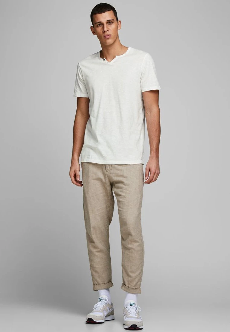 Jack & Jones Jjesplit NeckSs Noos - T-Shirt Basic - Cloud Dancer 2 Jack & Jones Jjesplit NeckSs Noos - T-Shirt Basic - Cloud Dancer - Afbeelding 2