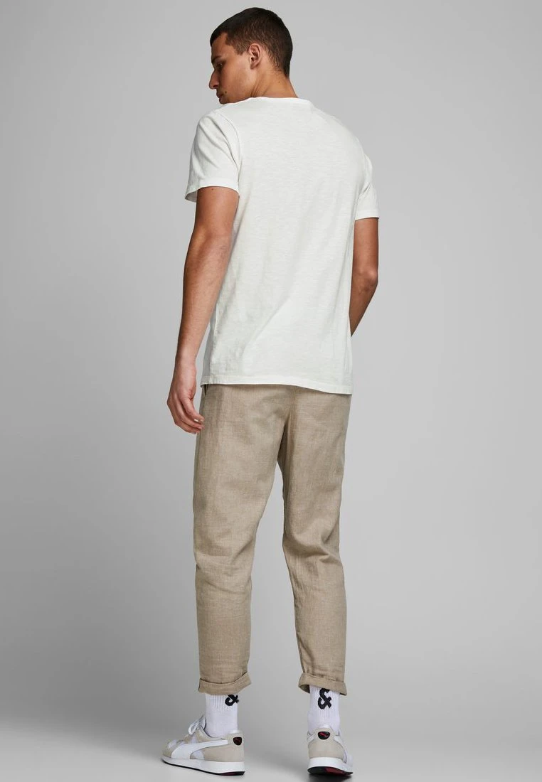 Jack & Jones Jjesplit NeckSs Noos - T-Shirt Basic - Cloud Dancer 3 Jack & Jones Jjesplit NeckSs Noos - T-Shirt Basic - Cloud Dancer - Afbeelding 3