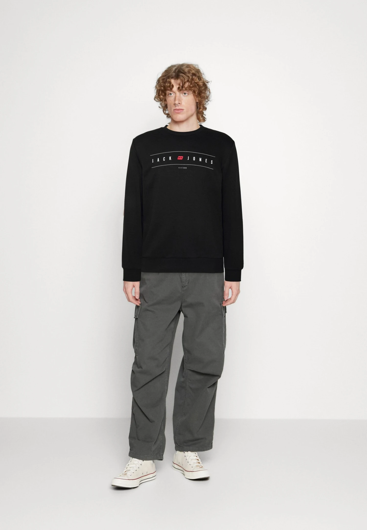 Jack & Jones Jjflag Crew Neck - Sweater - Black 2 Jack & Jones Jjflag Crew Neck - Sweater - Black - Afbeelding 2