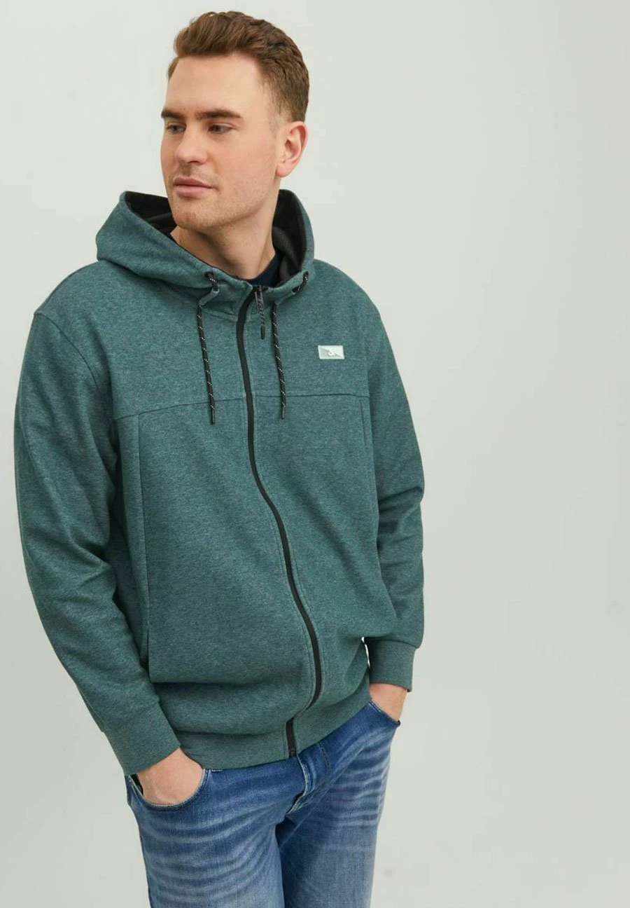 Jack & Jones Plus Size Reissverschluss - Sweater Met Rits - Deep Teal 6 Jack & Jones Plus Size Reissverschluss - Sweater Met Rits - Deep Teal - Afbeelding 6