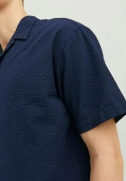 Jack & Jones Kurzarm Seersucker - Overhemd - Navy Blazer -Jack & Jones Verkoopwinkel a1d79ff22bd64e5c864a4160e536ae66