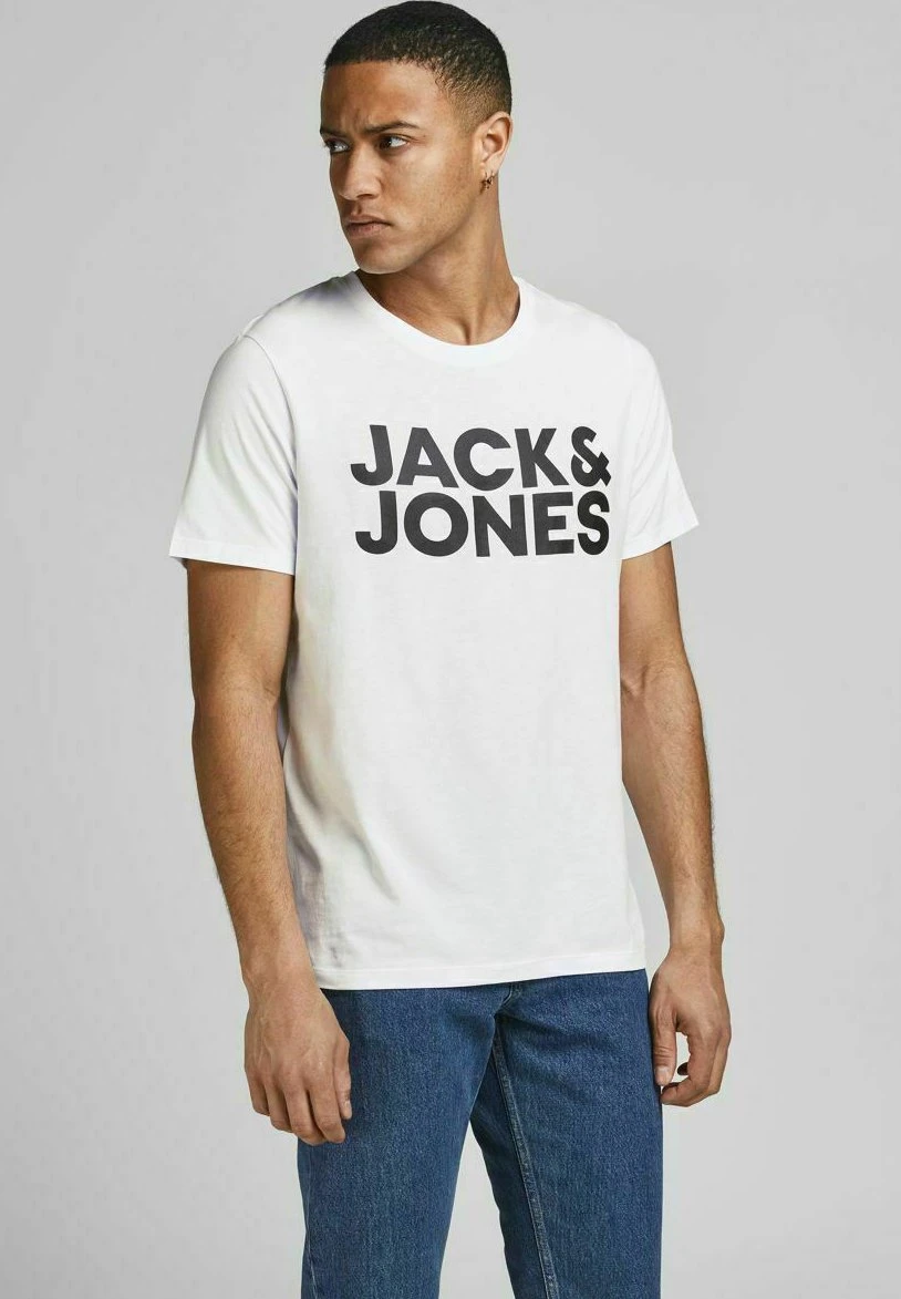 Jack & Jones Jjecorp Logo Ss O NeckNoos - T-Shirt Print - White 1 Jack & Jones Jjecorp Logo Ss O NeckNoos - T-Shirt Print - White