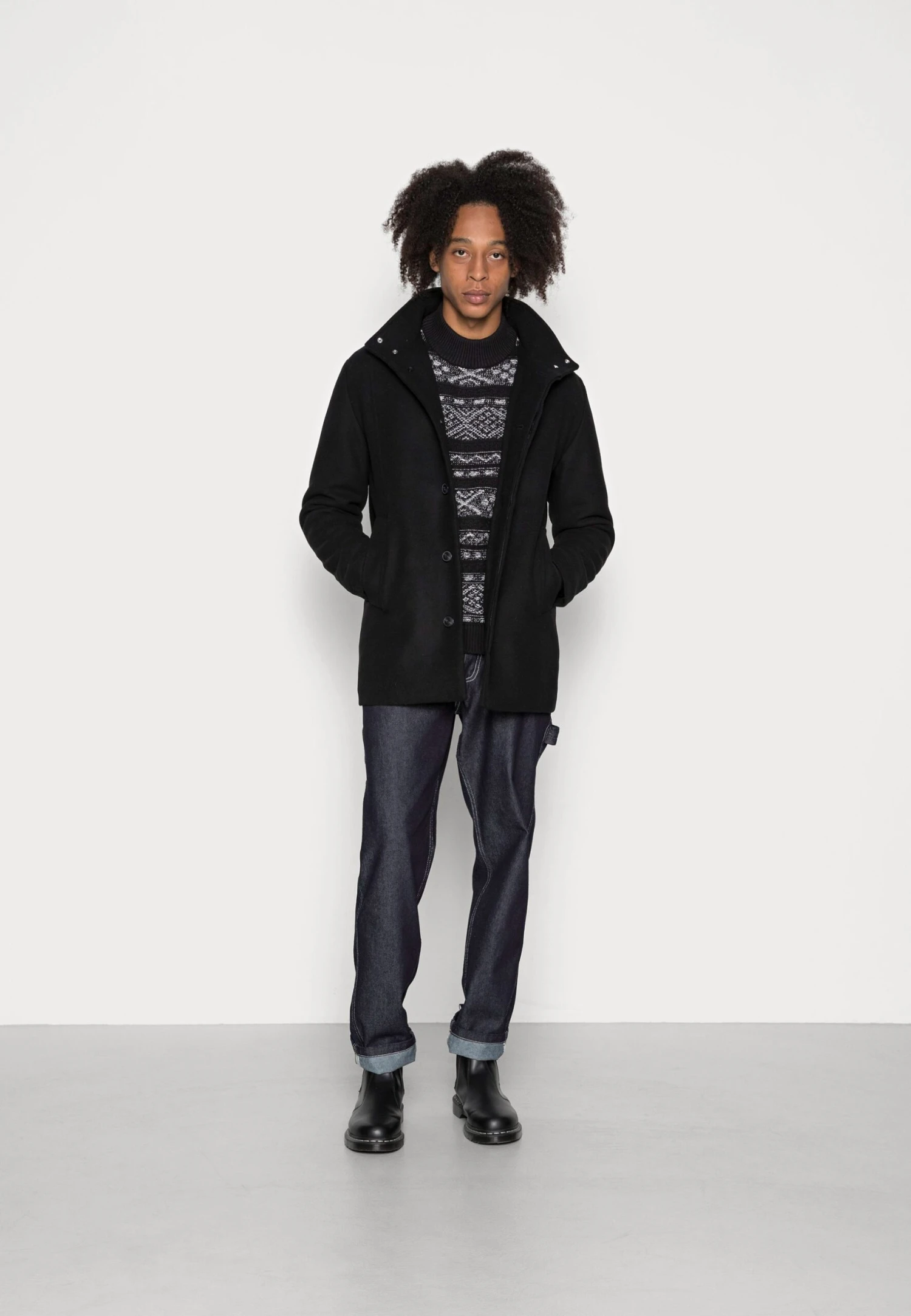 Jack & Jones Jjedunham Sn - Halflange Jas - Black 2 Jack & Jones Jjedunham Sn - Halflange Jas - Black - Afbeelding 2