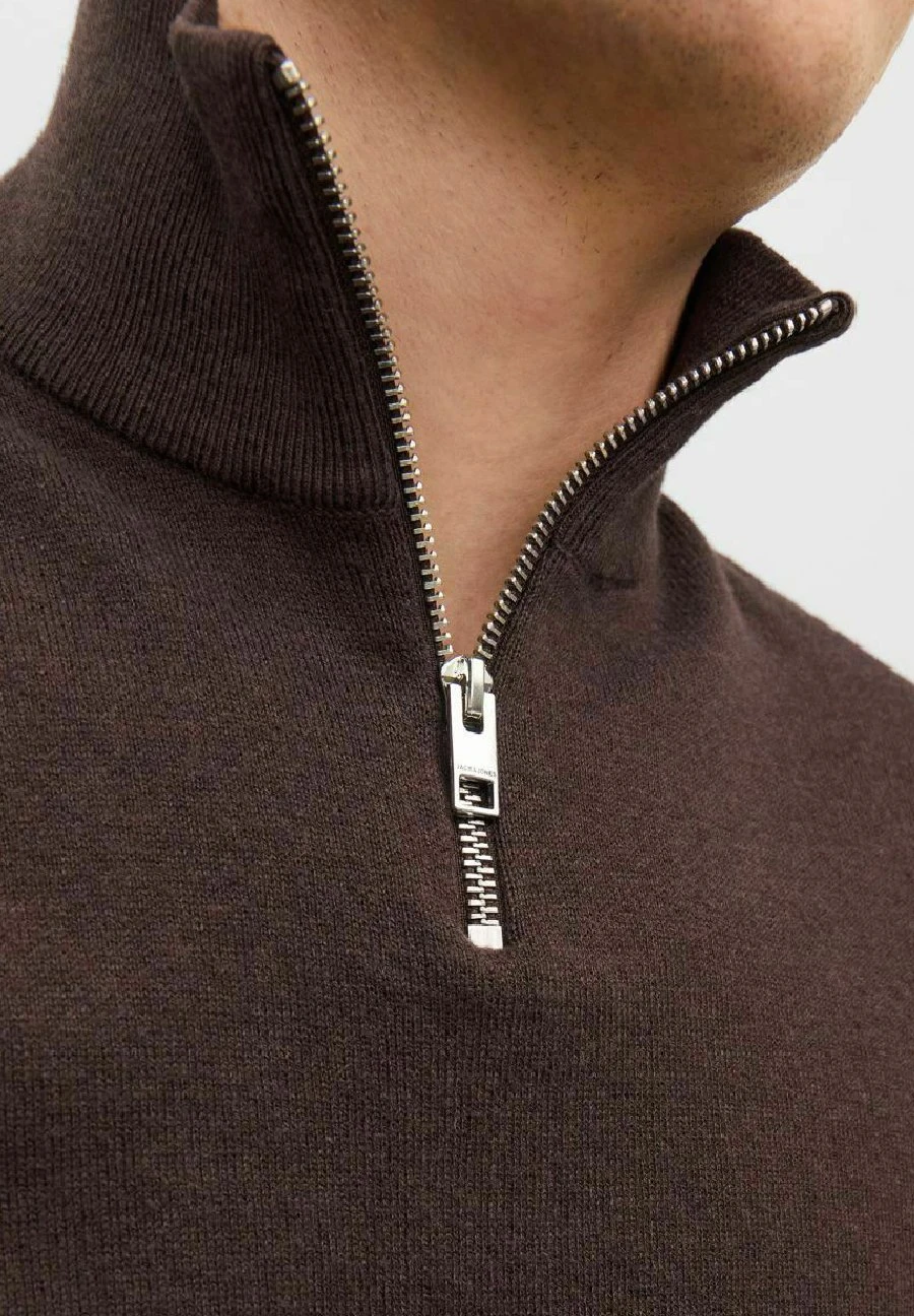 Jack & Jones Eemil Half Zip Noos - Trui - Seal Brown 4 Jack & Jones Eemil Half Zip Noos - Trui - Seal Brown - Afbeelding 4