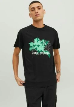 Jack & Jones Jcomarina Tee Crew Neck - T-Shirt Print - Black