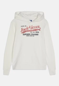 Jack & Jones Junior Jprblubilly Logo Sweat Hood - Hoodie - Cloud Dancer