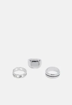 Jack & Jones Jacmix 3 Pack Unisex - Ring - Silver-Coloured
