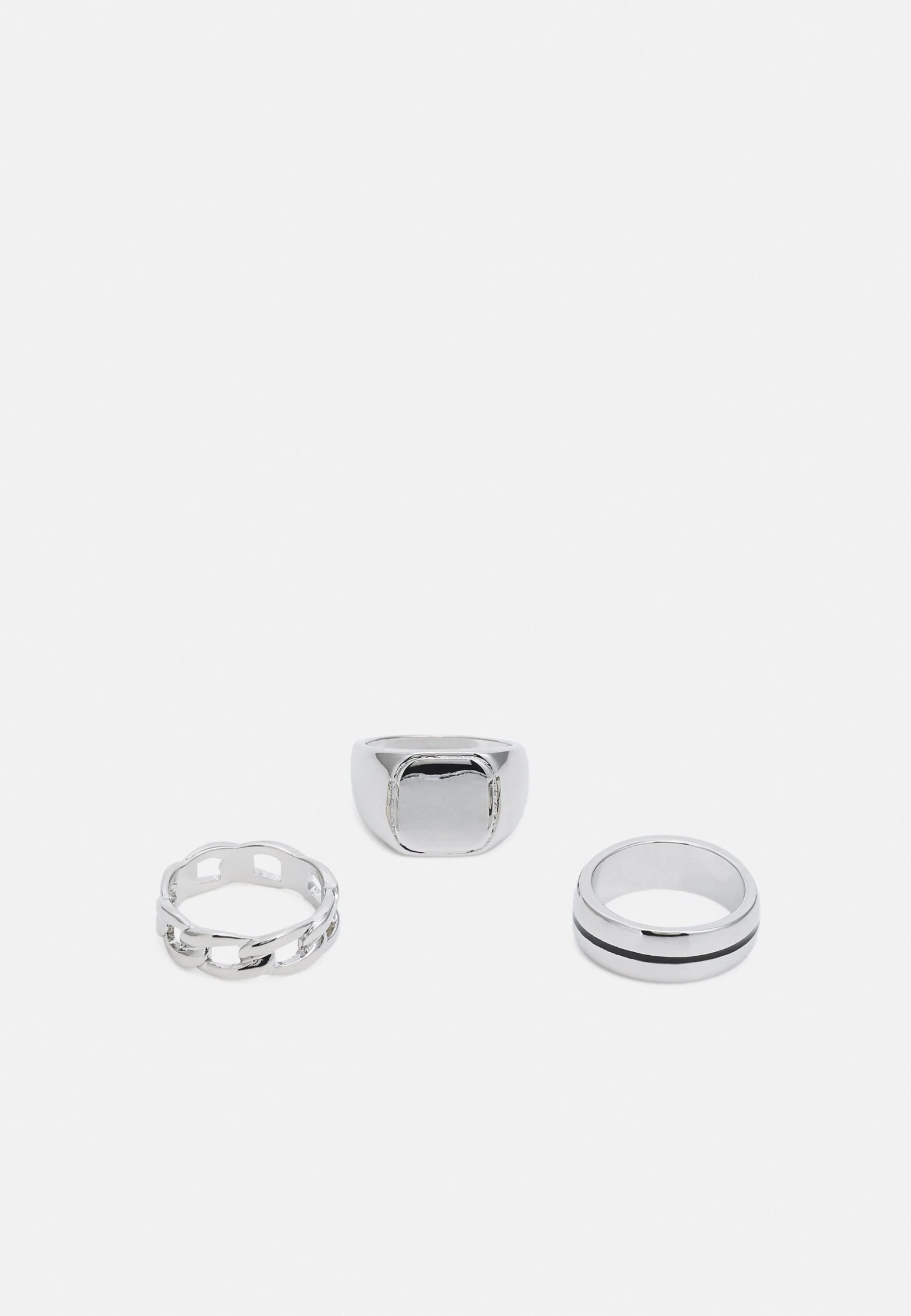 Jack & Jones Jacmix 3 Pack Unisex - Ring - Silver-Coloured 1 Jack & Jones Jacmix 3 Pack Unisex - Ring - Silver-Coloured