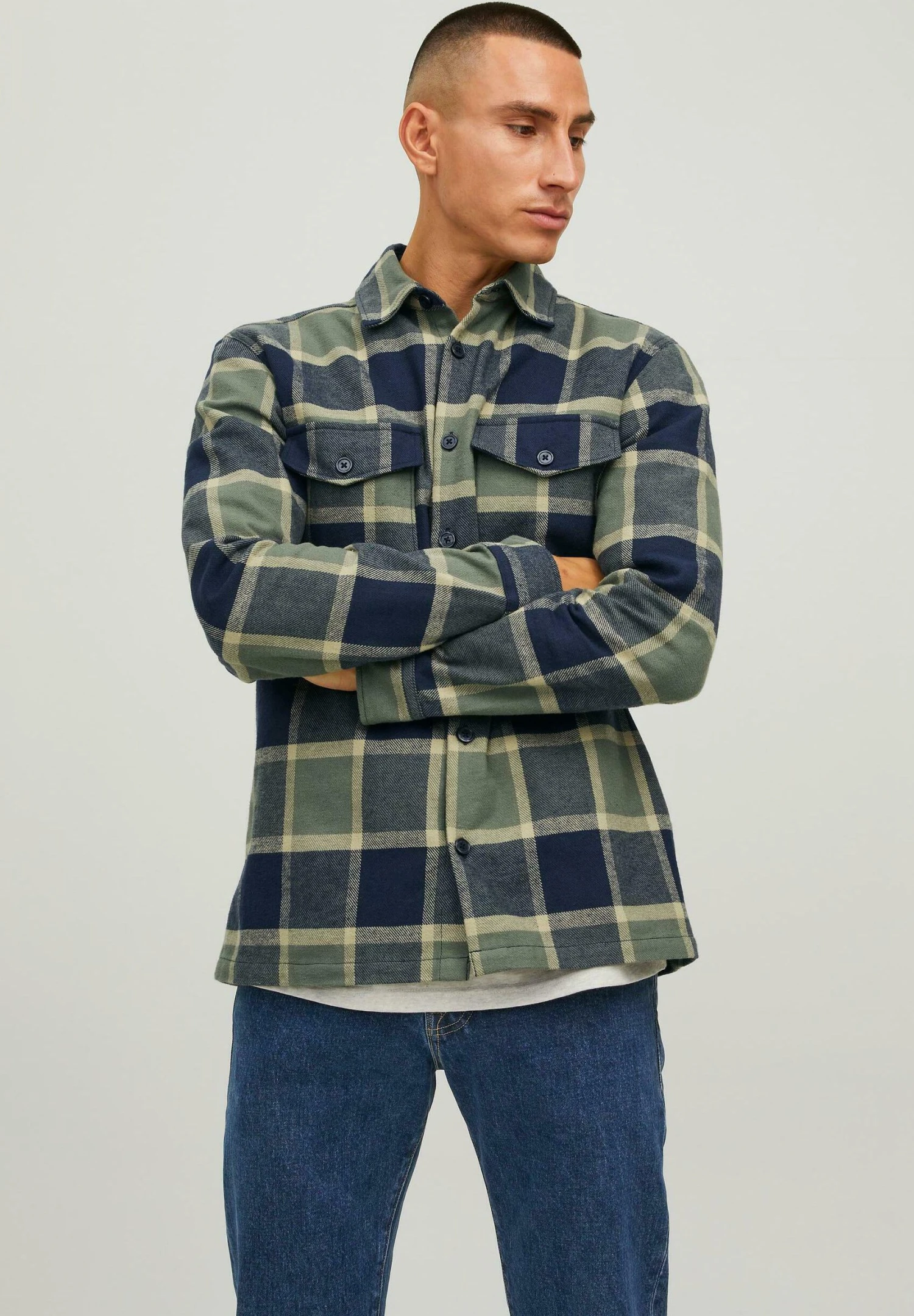 Jack & Jones Rddari Check L/S Sn - Lichte Jas - Dusty Olive 1 Jack & Jones Rddari Check L/S Sn - Lichte Jas - Dusty Olive
