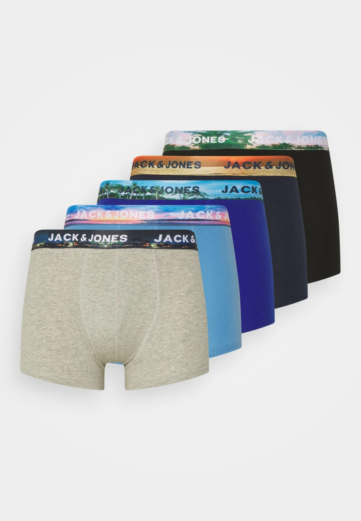 Jack & Jones Jacwaco Trunks 5 Pack - Onderbroeken - Black/Navy Blazer/Silver Lake Blue/Surf The Web 5 Jack & Jones Jacwaco Trunks 5 Pack - Onderbroeken - Black/Navy Blazer/Silver Lake Blue/Surf The Web - Afbeelding 5