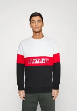 Jack & Jones Jjmateo Crew Neck - Sweater - White Detail/Black Bottom