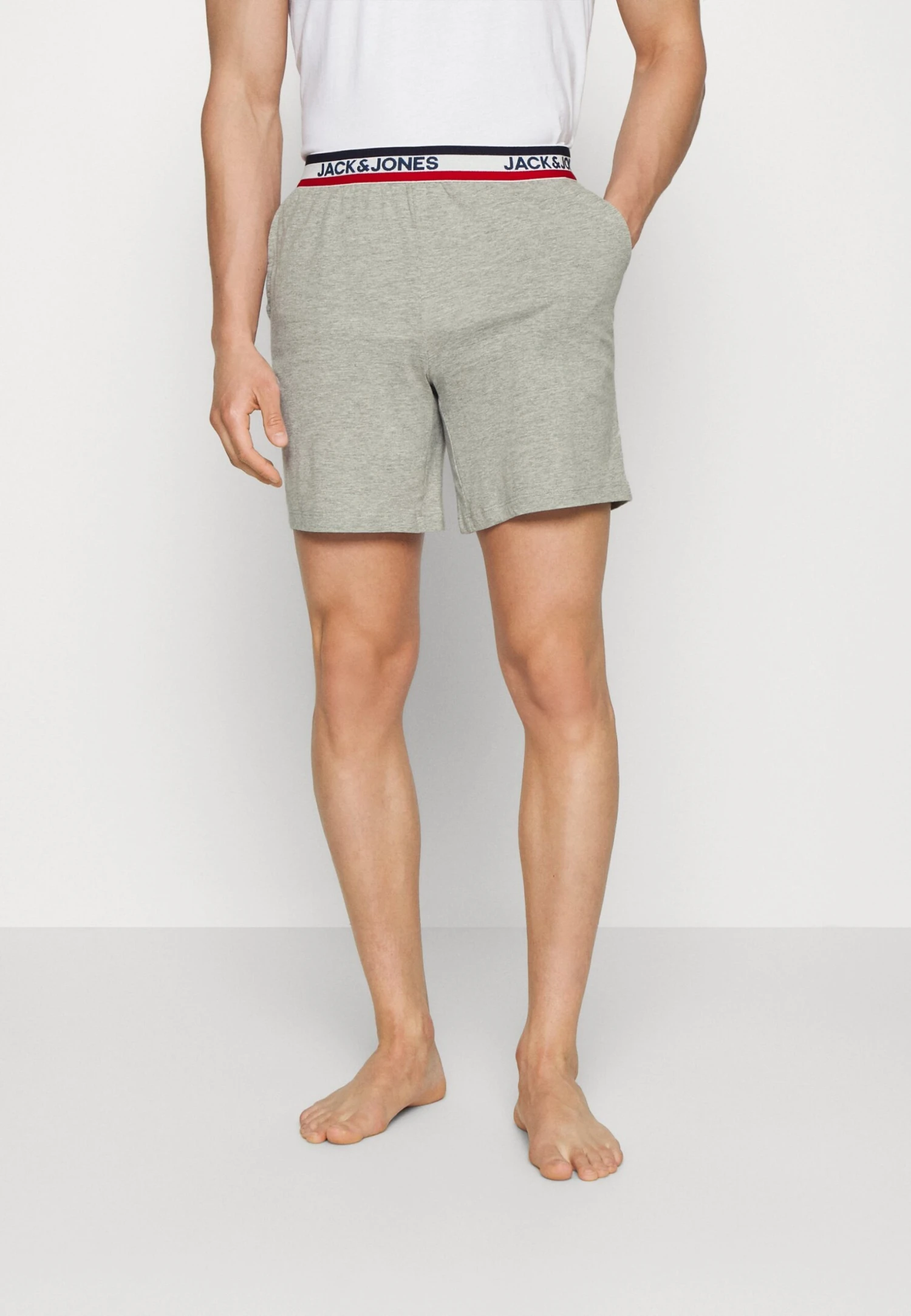 Jack & Jones Tape Shorts - Pyjamabroek - Light Grey Melange 1 Jack & Jones Tape Shorts - Pyjamabroek - Light Grey Melange
