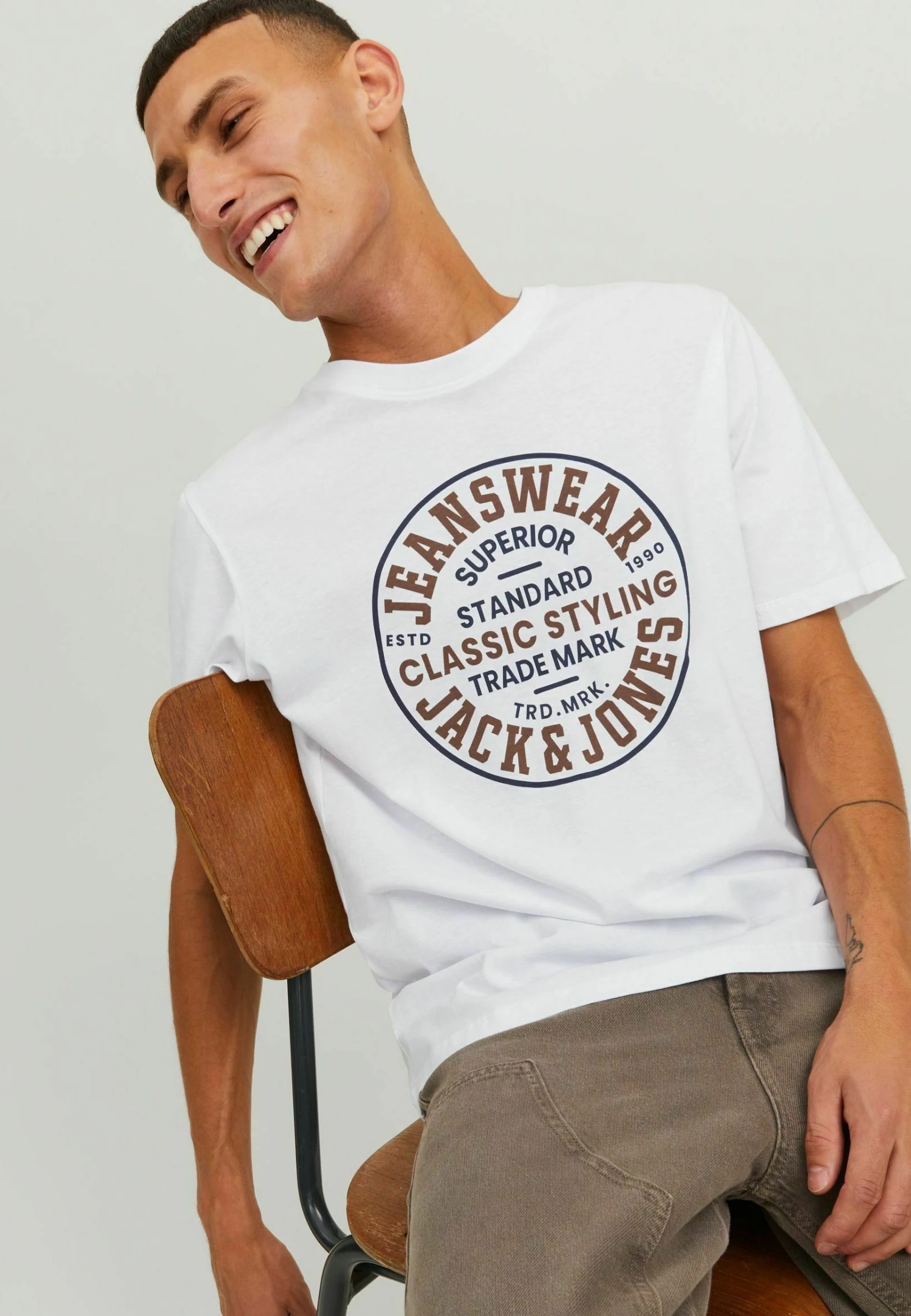 JACK&JONES Premium Jprblueddie Crew Neck- T-Shirt Print - Bright White 5 JACK&JONES Premium Jprblueddie Crew Neck- T-Shirt Print - Bright White - Afbeelding 5