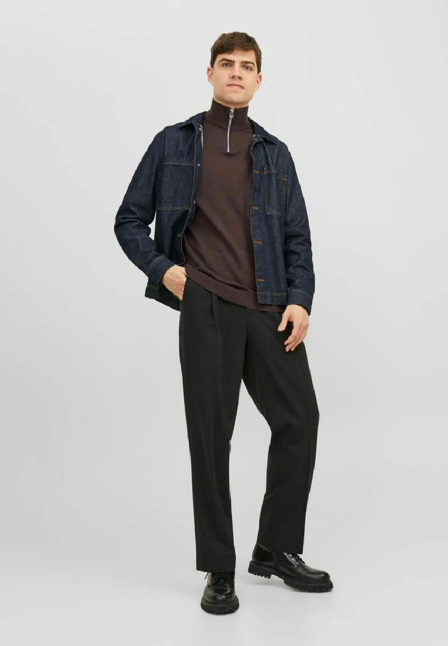 Jack & Jones Eemil Half Zip Noos - Trui - Seal Brown 2 Jack & Jones Eemil Half Zip Noos - Trui - Seal Brown - Afbeelding 2