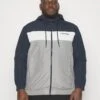Jack & Jones Jjerush Hood - Windjack - Navy Blazer/White/Light Grey Melange