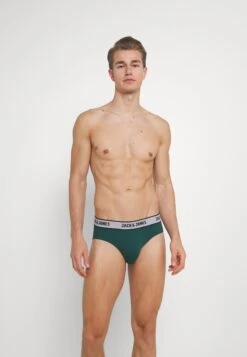 Jack & Jones Jacsolid Briefs 5 Pack - Slip - Port Royale/Sea Moss/Navy Blazer